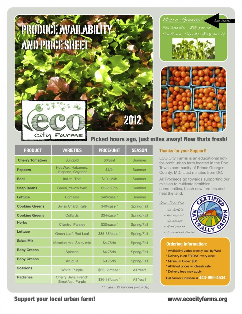 Wholesale Produce Sheet